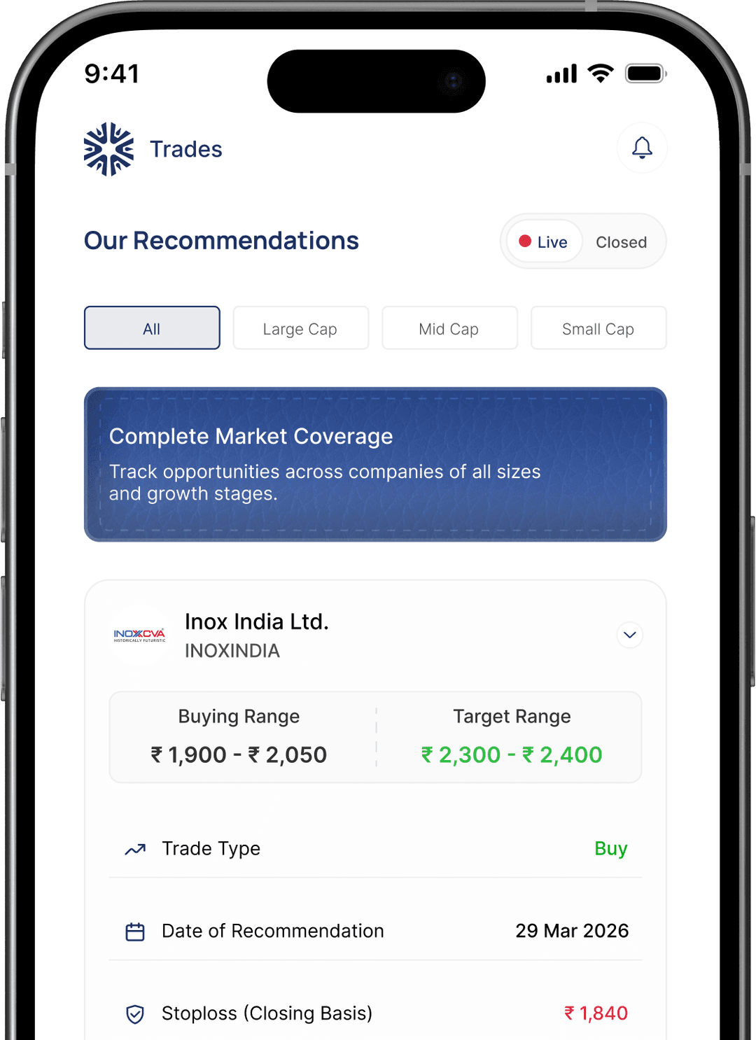 MAHIR App Recommendations Mockup